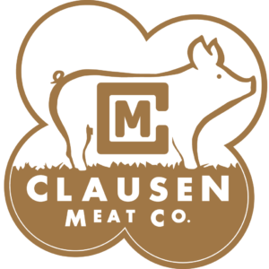 clausen meat co logo metallic gold