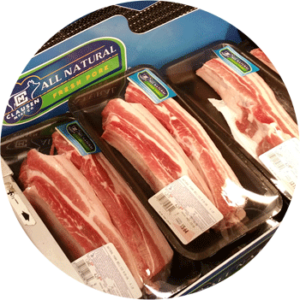 clausen meat co meat counter display all natural pork